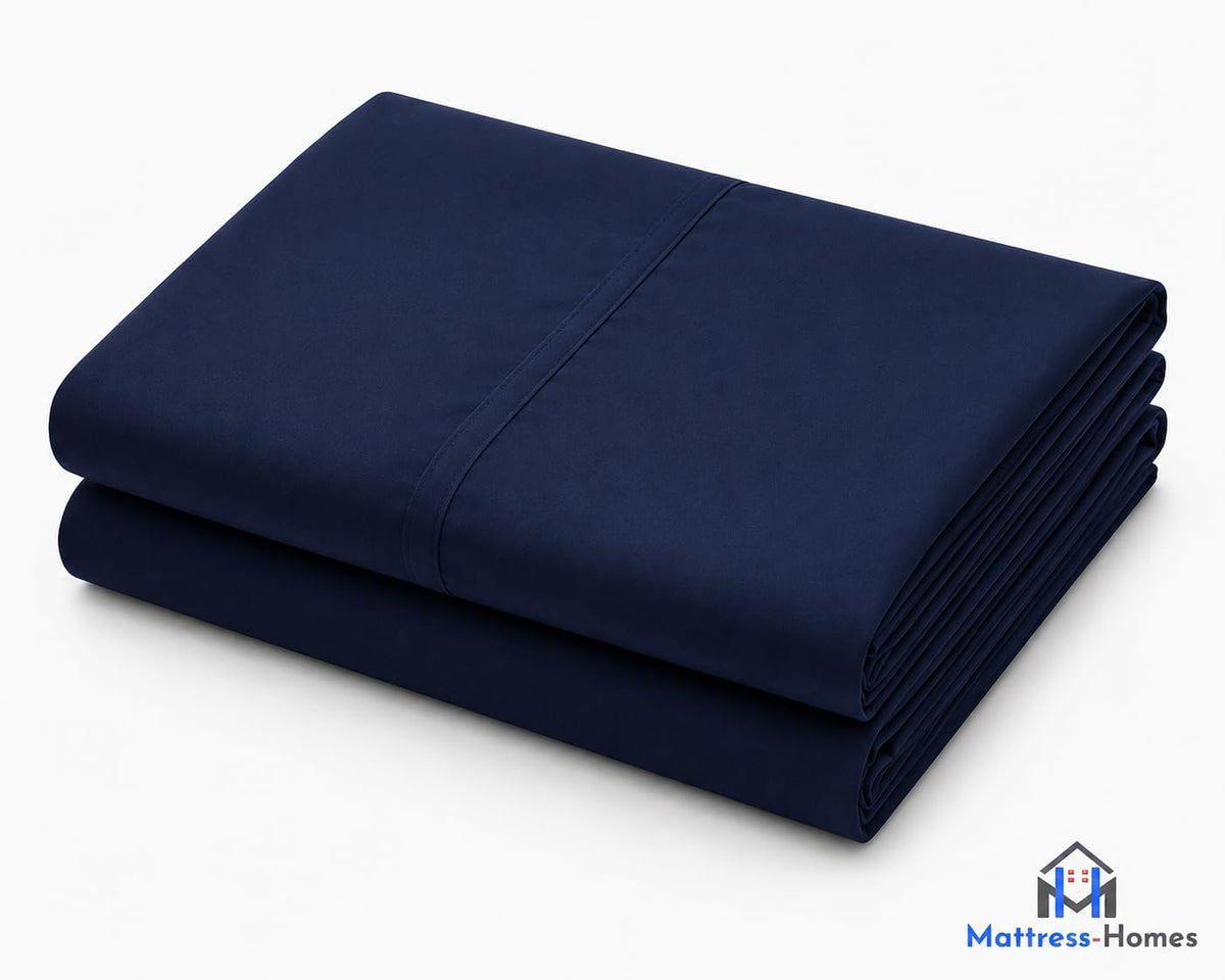 Twin Size Flat Sheets Only Hotel Quality Luxury Single Wrinkle Free & Fade Resistant Flat Sheet - Extra Soft, Breathable Bedding for Easy Care Bed Sheet Navy Blue Flat Sheet Only