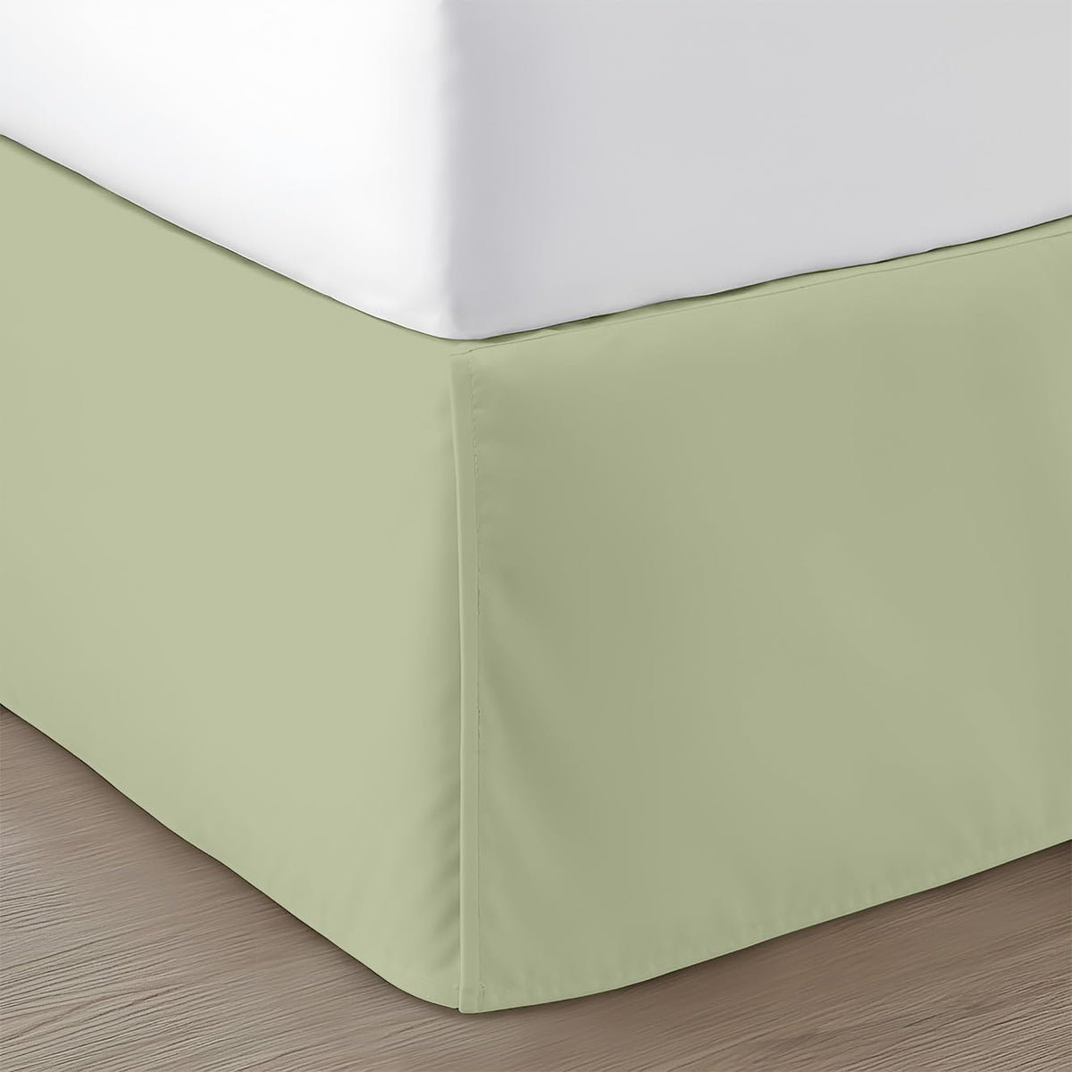 SGI Bedding 12 inch Drop Bed Skirt King Size - Platform Style with Secure Fit, Classic Tailored Look, Elegant Pleated Style Dust Ruffle, Split Corners, Wrinkle Resistant Microfiber - White