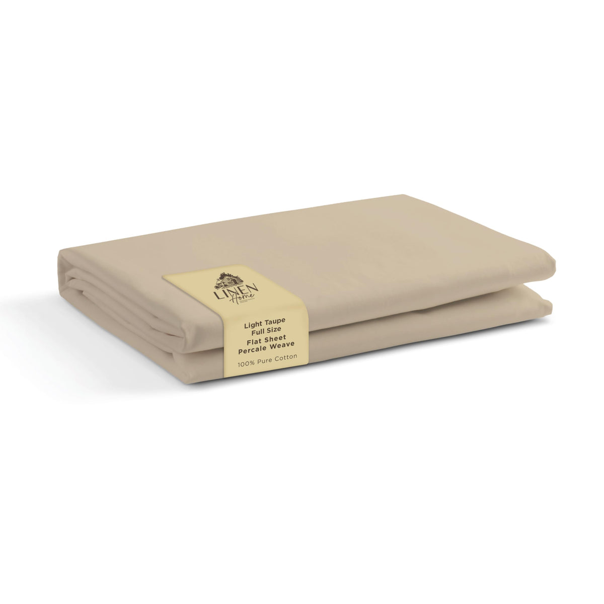 Linen Home Queen Size Flat Sheet Only 100% Cotton Percale, White
