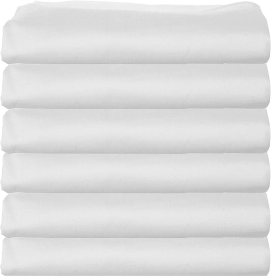 6 Pack - AMU Solutions Classic Flat Hospital Bed Sheets, Twin Size Flat Sheets Luxury Hotel Quality