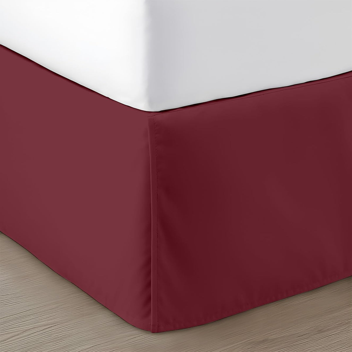 SGI Bedding 12 inch Drop Bed Skirt King Size - Platform Style with Secure Fit, Classic Tailored Look, Elegant Pleated Style Dust Ruffle, Split Corners, Wrinkle Resistant Microfiber - White