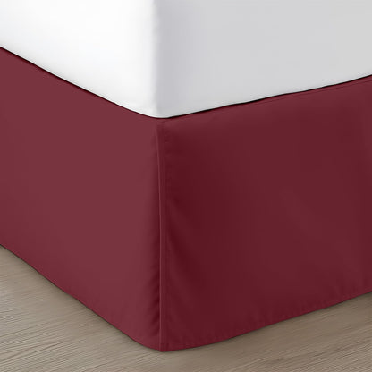 SGI Bedding 12 inch Drop Bed Skirt King Size - Platform Style with Secure Fit, Classic Tailored Look, Elegant Pleated Style Dust Ruffle, Split Corners, Wrinkle Resistant Microfiber - White