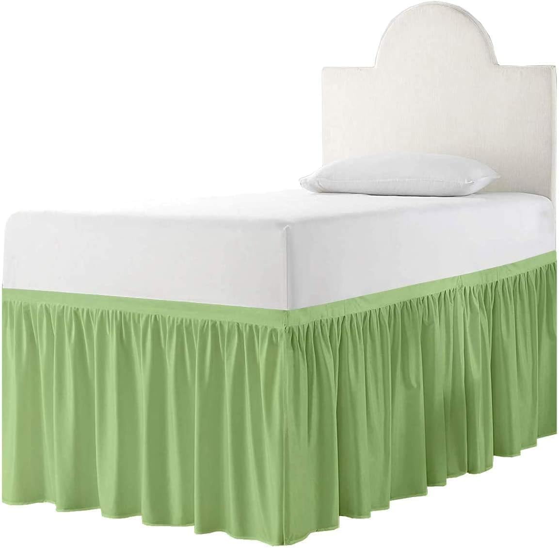 Cottingon Dorm Bed Skirt Twin XL 36" with Split Corners, 100% Microfiber Soft and Stylish, College Room Essential, Extra Long Dust Ruffle for Extended Beds, White