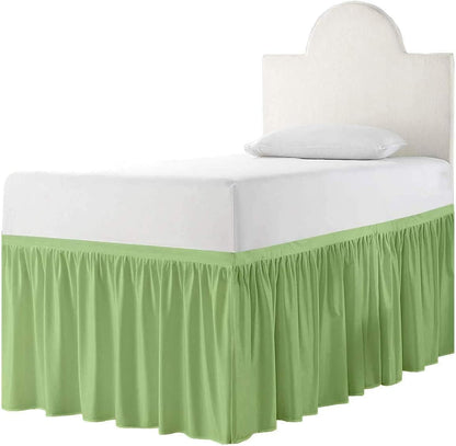 Cottingon Dorm Bed Skirt Twin XL 36" with Split Corners, 100% Microfiber Soft and Stylish, College Room Essential, Extra Long Dust Ruffle for Extended Beds, White