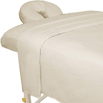 ForPro Premium Flannel 3-Piece Massage Sheet Set, Natural