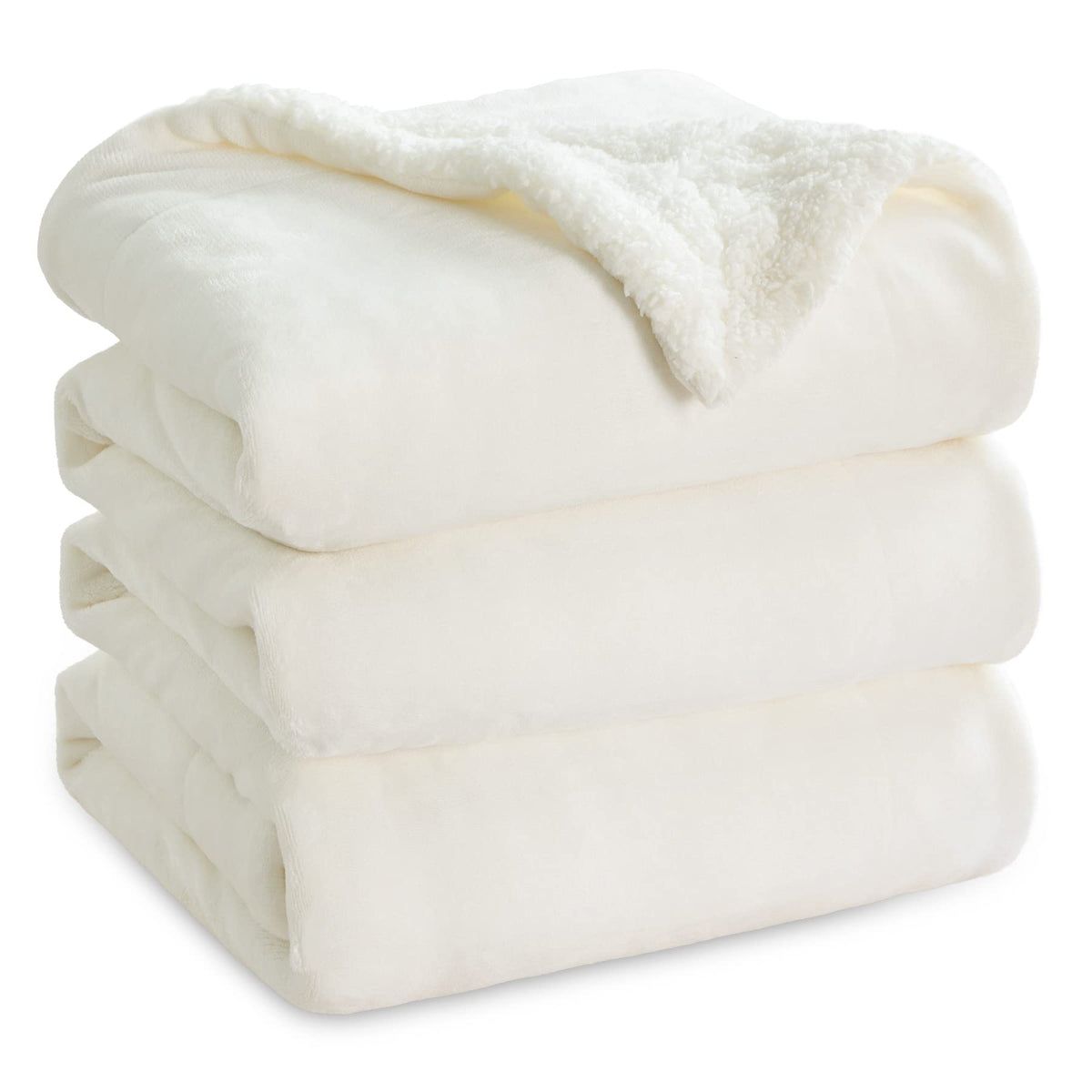 Bedsure GentleSoft Sherpa Fleece Queen Blankets for Bed, Non-Heated, Thick and Warm Throw for Women and Men, Soft Fuzzy Plush Comfort Queen Blanket for Winter, Grey, 90x90 Inches