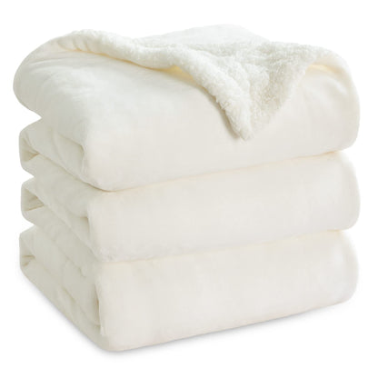 Bedsure GentleSoft Sherpa Fleece Queen Blankets for Bed, Non-Heated, Thick and Warm Throw for Women and Men, Soft Fuzzy Plush Comfort Queen Blanket for Winter, Grey, 90x90 Inches