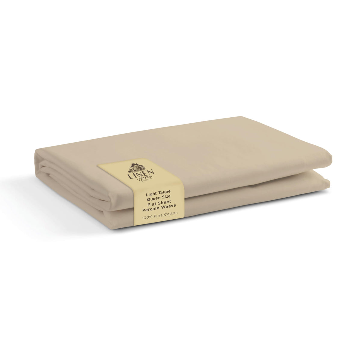 Linen Home Queen Size Flat Sheet Only 100% Cotton Percale, White
