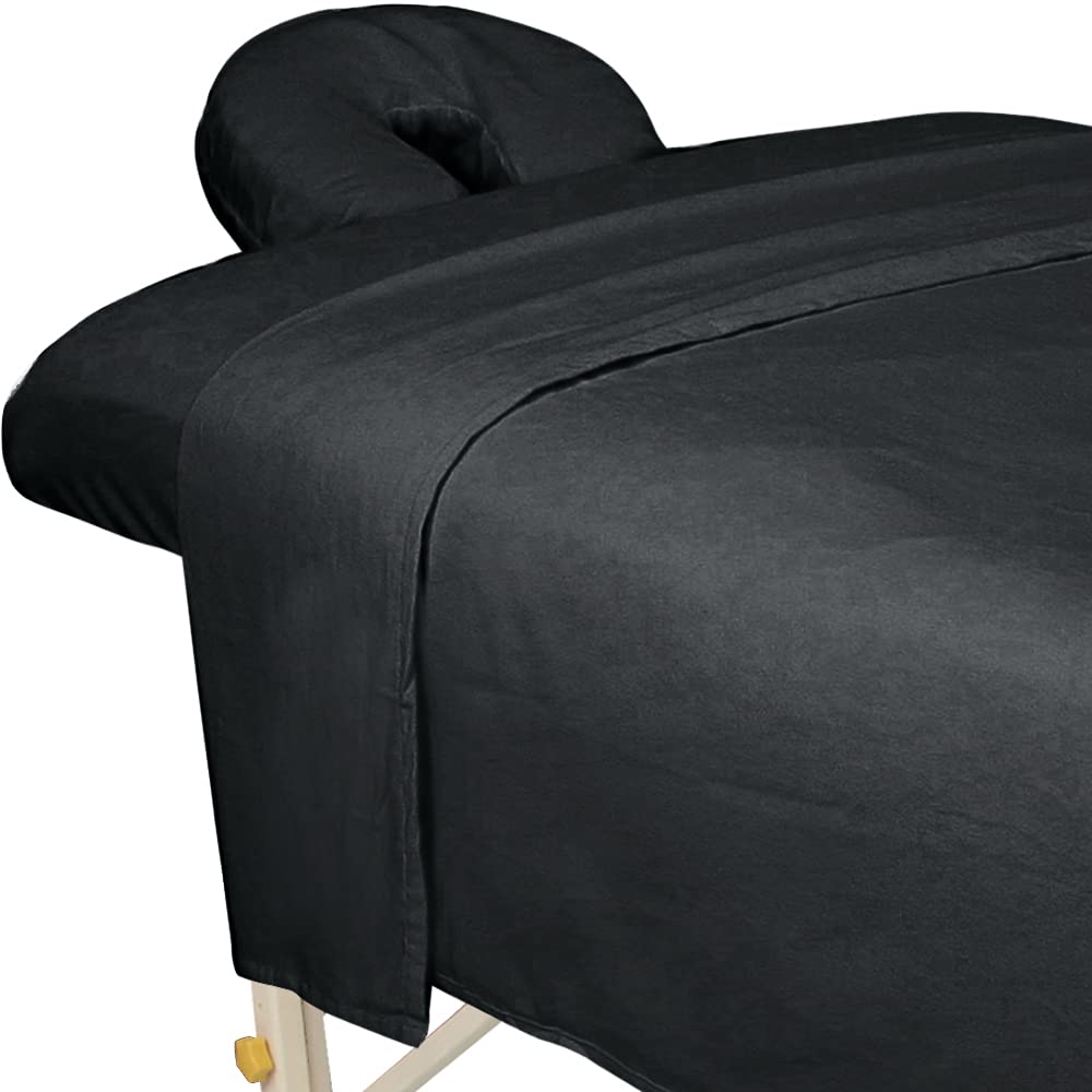 ForPro Premium Flannel 3-Piece Massage Sheet Set, Natural