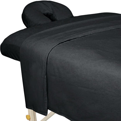 ForPro Premium Flannel 3-Piece Massage Sheet Set, Natural