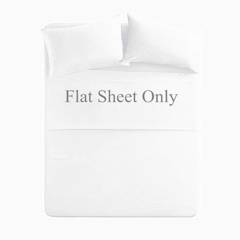 Twin Size Flat Sheet Single - 300 Thread Count 100% Egyptian Cotton Quality - Hotel Collection Flat Sheet Sold Separately - White