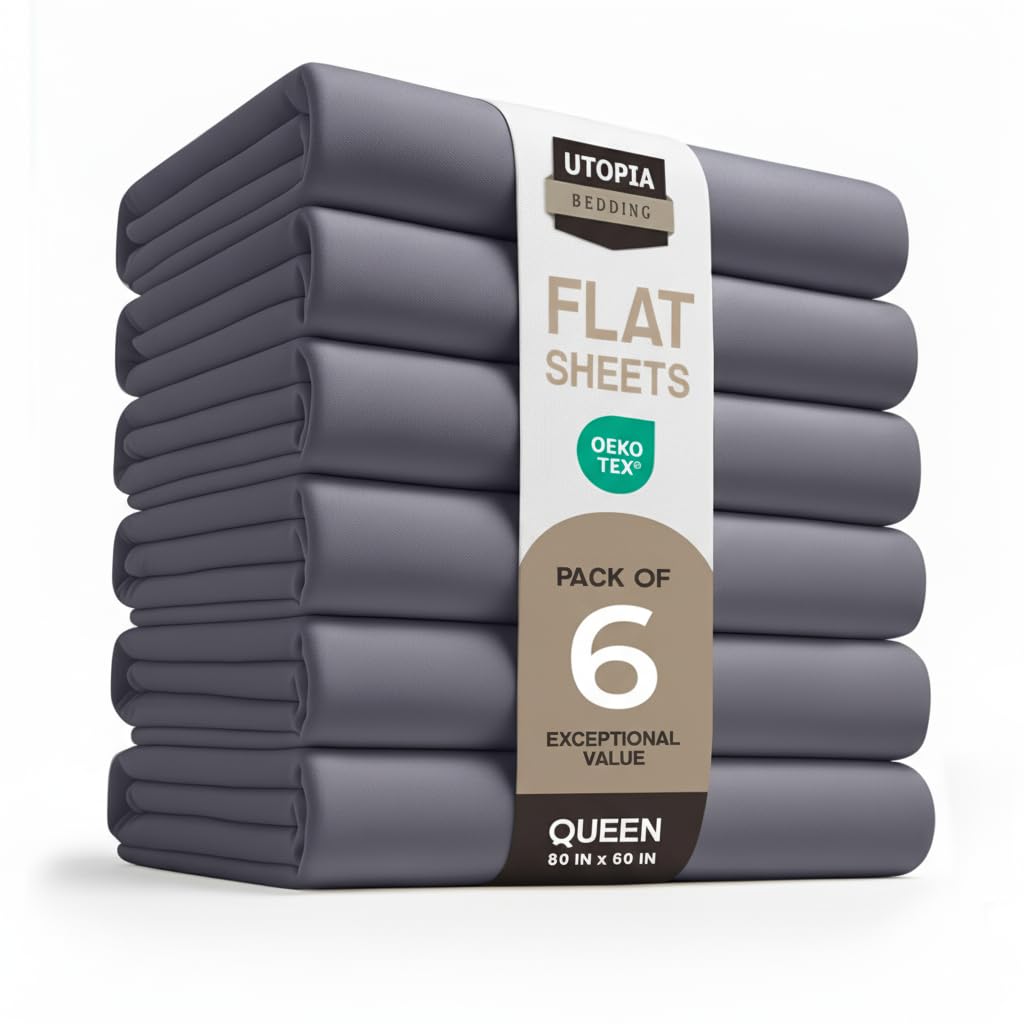 Full Size Flat Sheet Only, Ultra Soft & Breathable Hotel Sheets, White