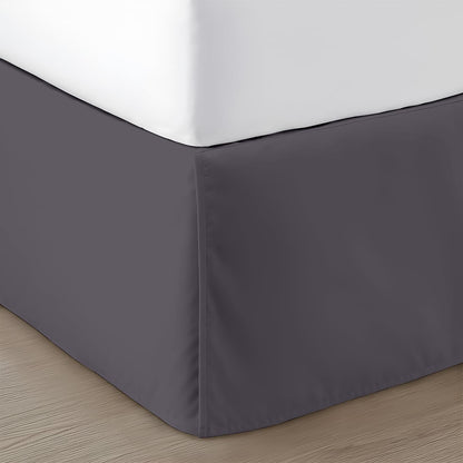 SGI Bedding 12 inch Drop Bed Skirt King Size - Platform Style with Secure Fit, Classic Tailored Look, Elegant Pleated Style Dust Ruffle, Split Corners, Wrinkle Resistant Microfiber - White