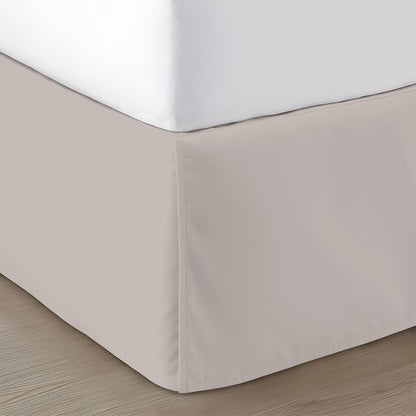 SGI Bedding 12 inch Drop Bed Skirt King Size - Platform Style with Secure Fit, Classic Tailored Look, Elegant Pleated Style Dust Ruffle, Split Corners, Wrinkle Resistant Microfiber - White