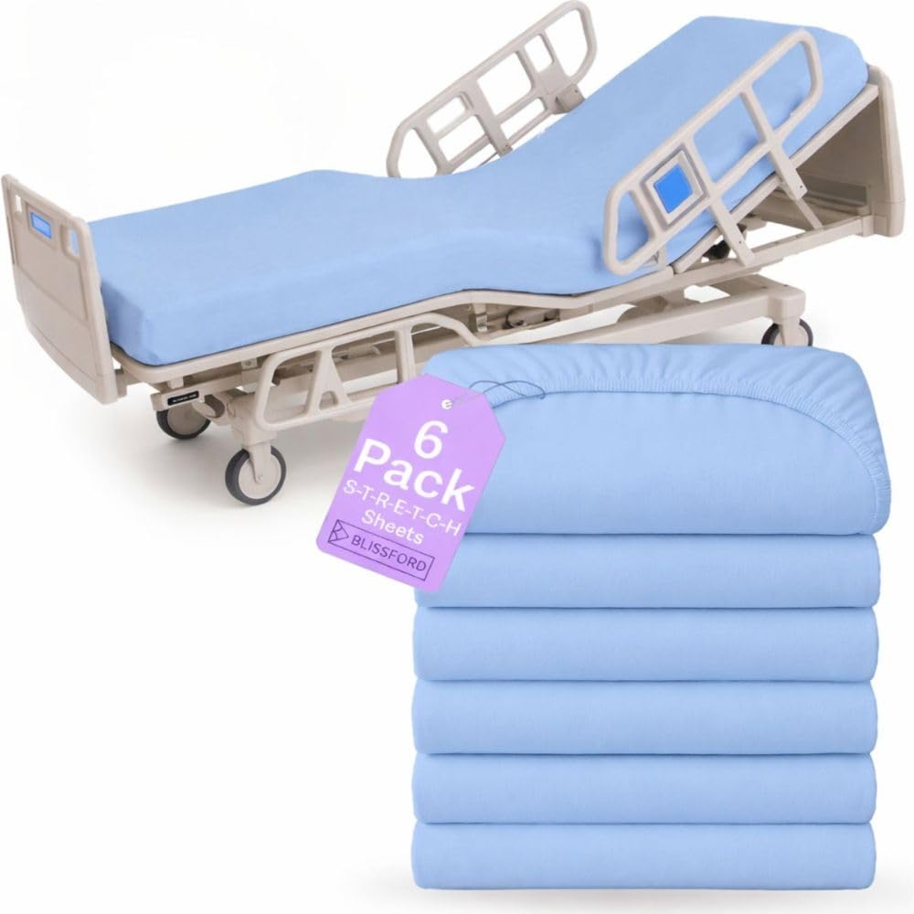 BLISSFORD 2 Pack Fitted Hospital Bed Sheets for Home Use, 36 x 84 x 12