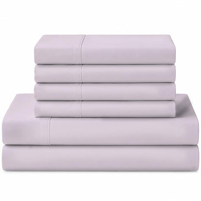 Linen Home 100% Cotton Percale Sheets Queen Size 4 Pc Cooling Set - White