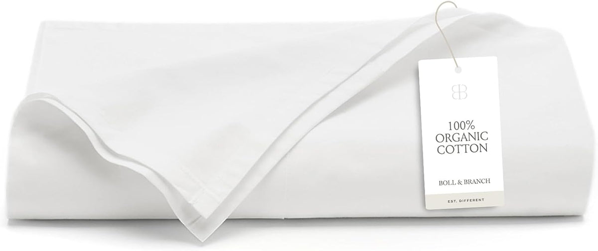 BOLL & BRANCH Signature Hemmed Flat Sheet, King, White