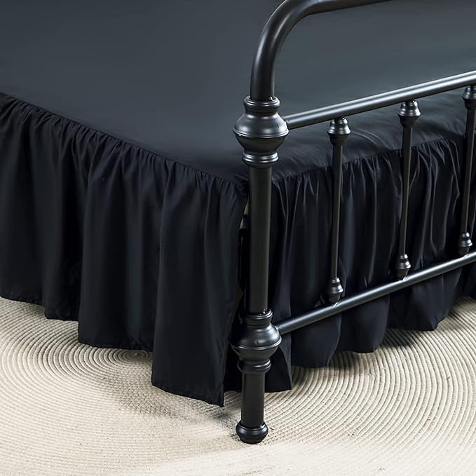 Bed Skirt Queen Size Ruffled Bed Skirt with Split Corners