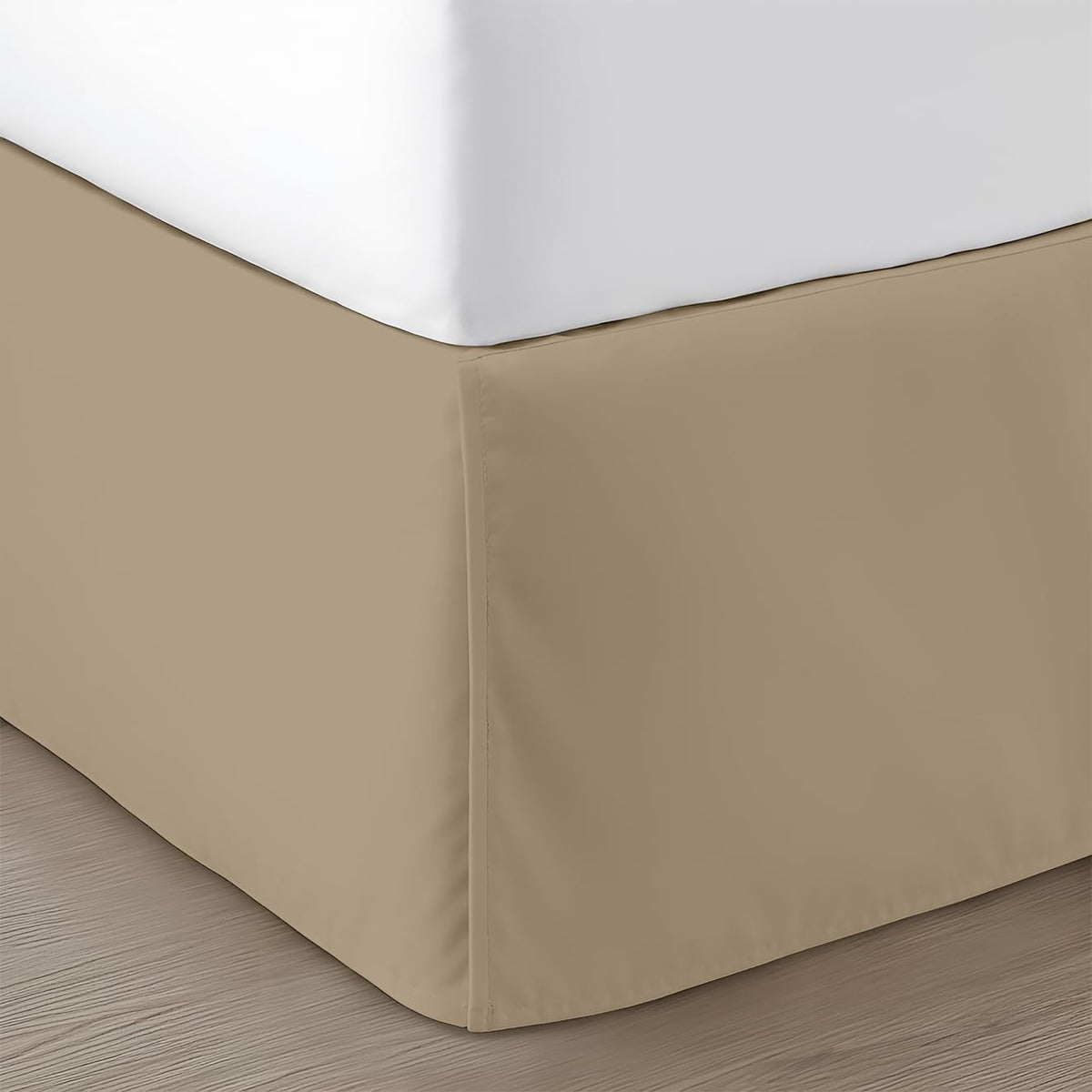 SGI Bedding 12 inch Drop Bed Skirt King Size - Platform Style with Secure Fit, Classic Tailored Look, Elegant Pleated Style Dust Ruffle, Split Corners, Wrinkle Resistant Microfiber - White