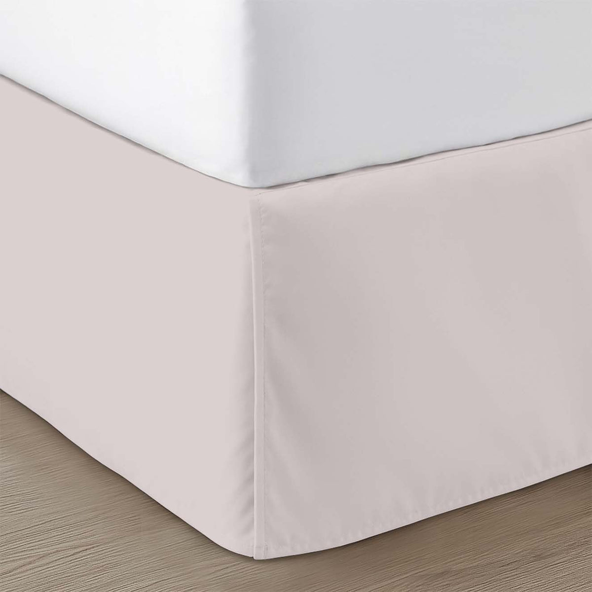 SGI Bedding 12 inch Drop Bed Skirt King Size - Platform Style with Secure Fit, Classic Tailored Look, Elegant Pleated Style Dust Ruffle, Split Corners, Wrinkle Resistant Microfiber - White