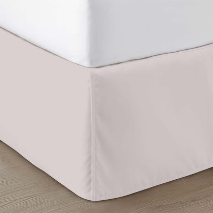 SGI Bedding 12 inch Drop Bed Skirt King Size - Platform Style with Secure Fit, Classic Tailored Look, Elegant Pleated Style Dust Ruffle, Split Corners, Wrinkle Resistant Microfiber - White