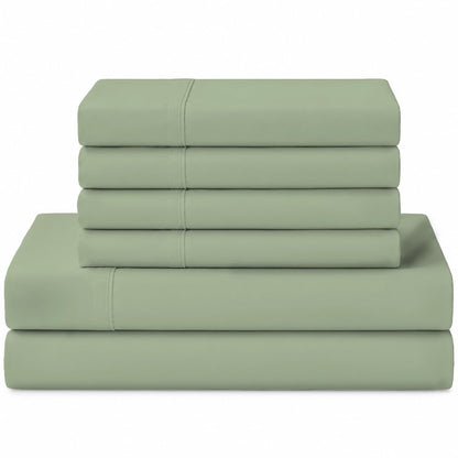Linen Home 100% Cotton Percale Sheets Queen Size 4 Pc Cooling Set - White