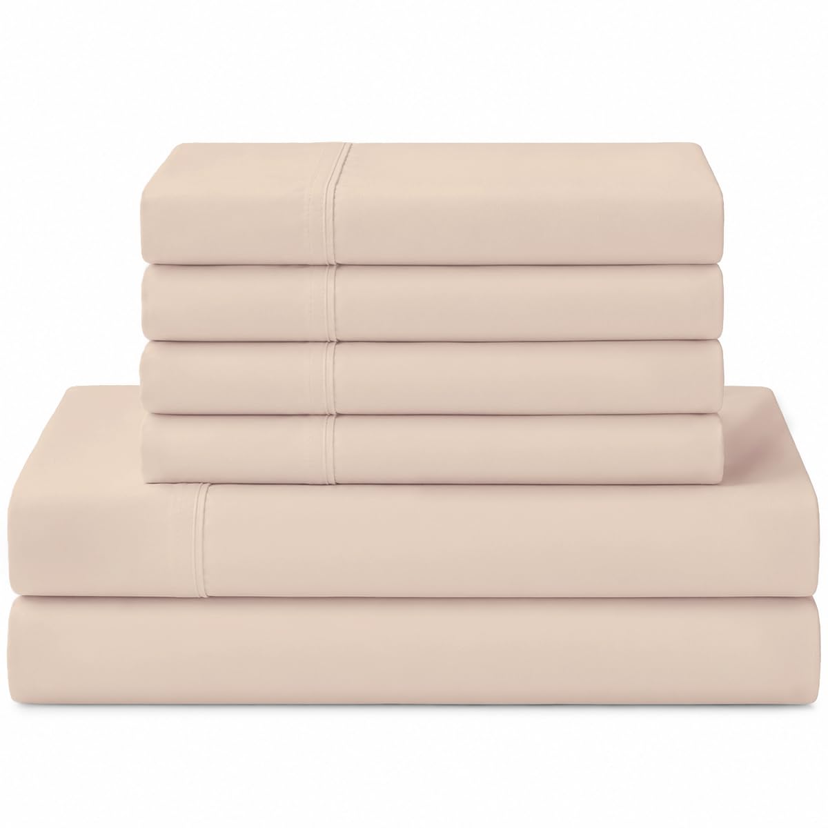 Linen Home 100% Cotton Percale Sheets Queen Size 4 Pc Cooling Set - White