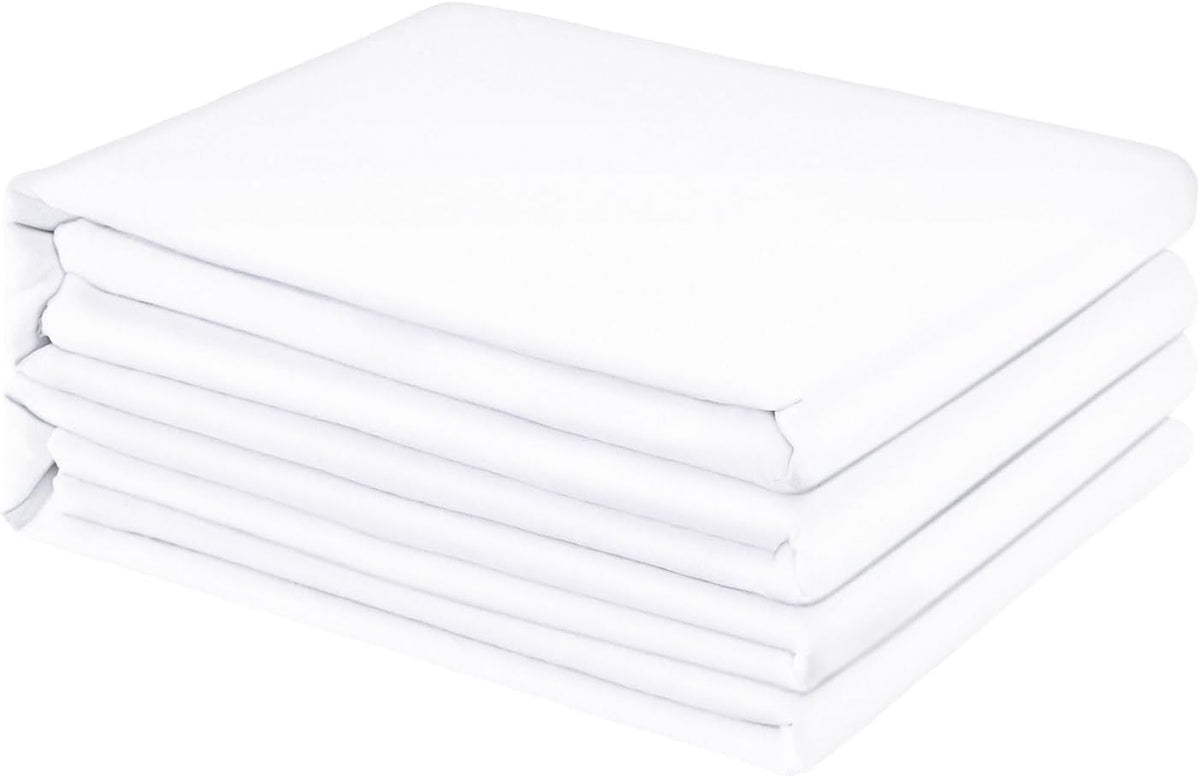 FreshCulture Twin Flat Sheets Only 2 Pack - Hotel Quality Flat Bed Sheets - Brushed Microfiber - Ultra Soft & Breathable - Wrinkle-Free - Easy Care - Flat Sheets Only Twin Size (White)