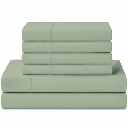 Linen Home 100% Cotton Percale Sheets Queen Size 4 Pc Cooling Set - White