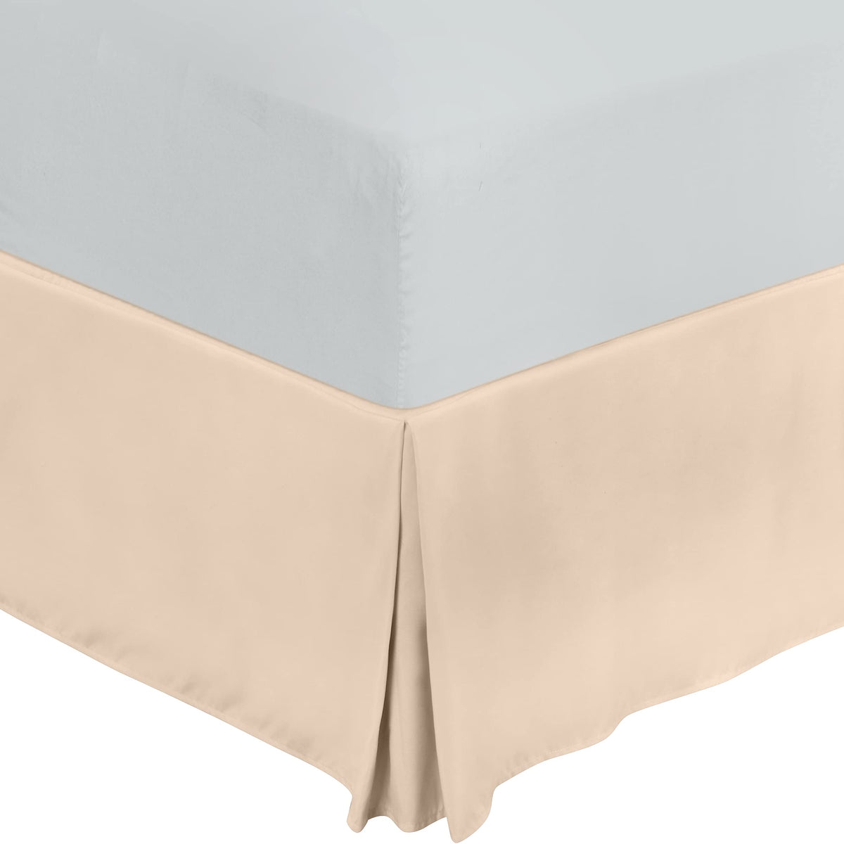Queen Size Pleated Bed Skirt, Hides Under-Bed Storage 16 Inch Drop, Brown