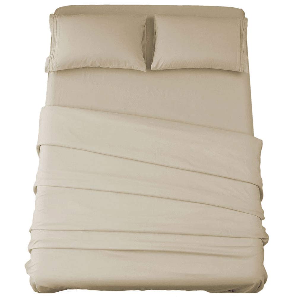 SONORO KATE Bed Sheet Set Super Soft Microfiber Sheets,4PC,Queen Size