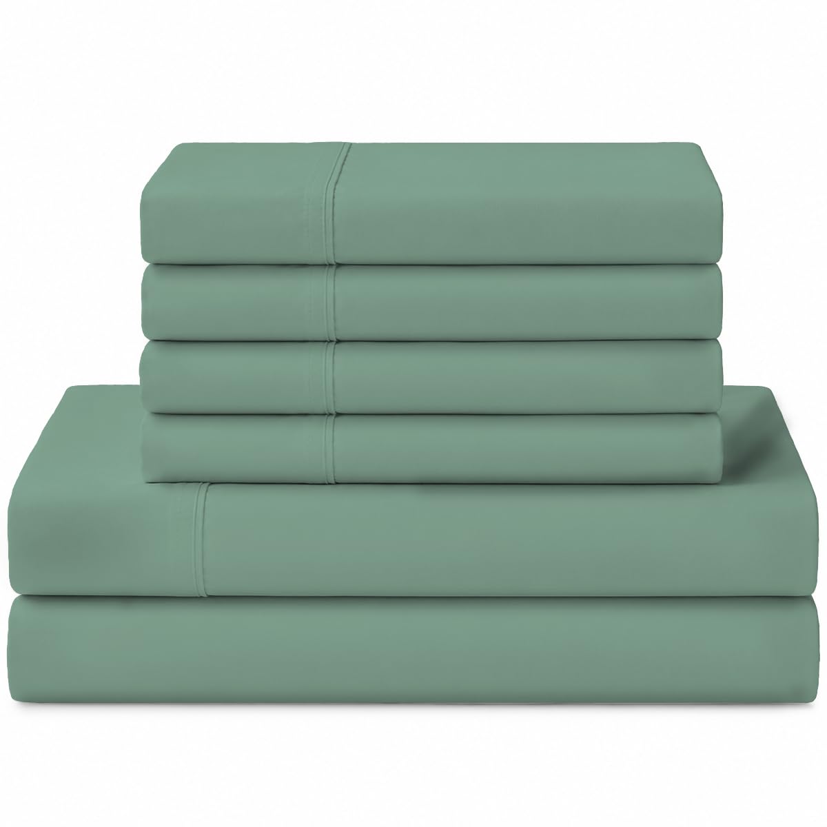 Linen Home 100% Cotton Percale Sheets Queen Size 4 Pc Cooling Set - White