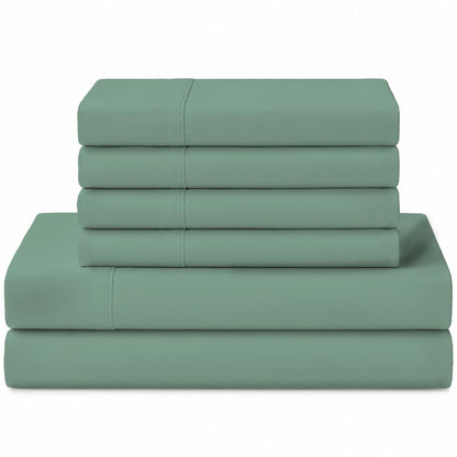 Linen Home 100% Cotton Percale Sheets Queen Size 4 Pc Cooling Set - White
