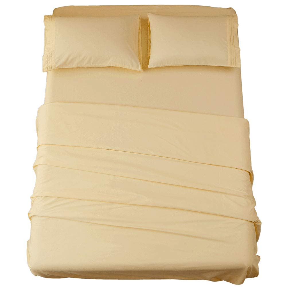 SONORO KATE Bed Sheet Set Super Soft Microfiber Sheets,4PC,Queen Size