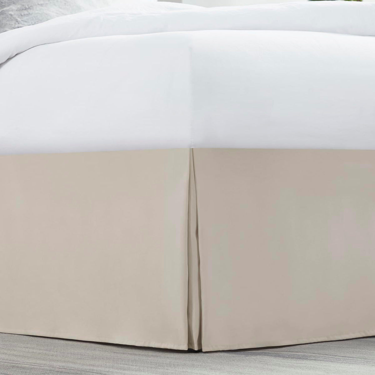 Nestl Linen Bed Skirt Queen Size - Queen Bed Skirt 14 Inch Drop - Brushed Microfiber Bed Skirts - Hotel Quality Pleated Bed Skirt - Shrinkage & Fade Resistant