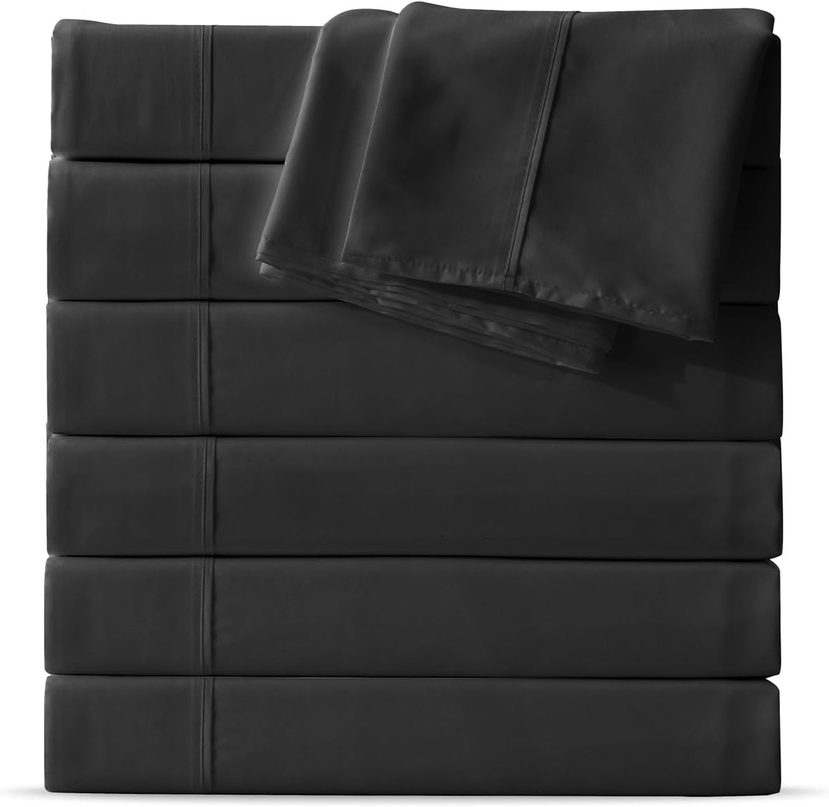 Maple&Stone Twin Flat Sheets Only Bulk Pack of 6 Wholesale Bedding Black
