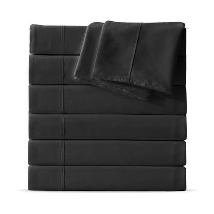 Maple&Stone Twin Flat Sheets Only Bulk Pack of 6 Wholesale Bedding Black