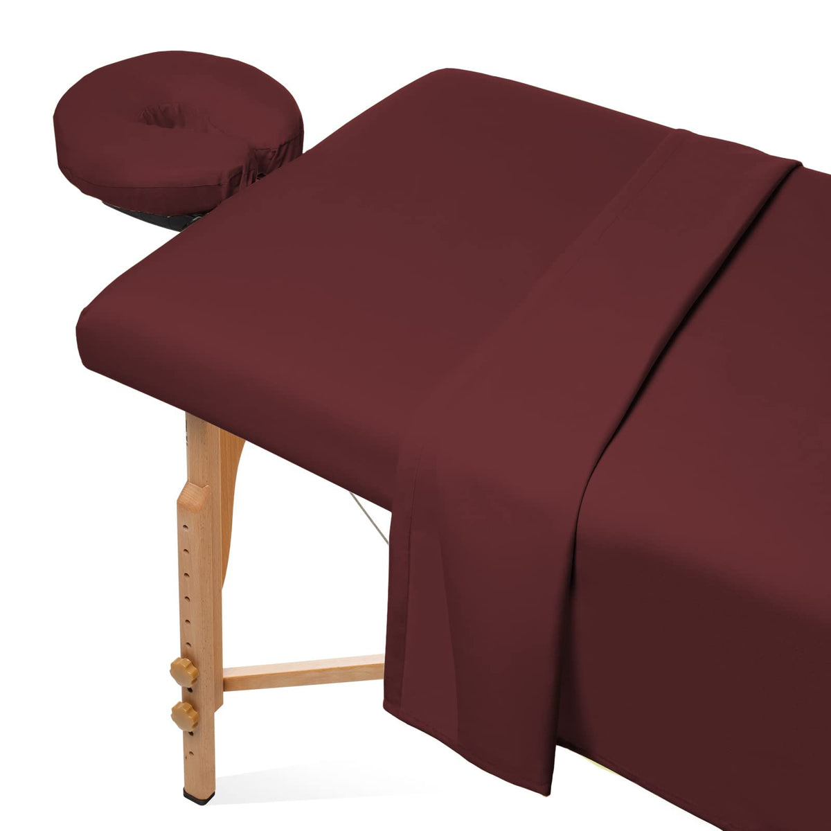 Saloniture 3-Piece Microfiber Massage Table Sheet Set - Premium Facial Bed Cover - Includes Flat and Fitted Sheets with Face Cradle Cover - White