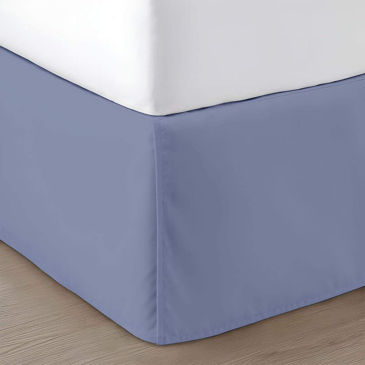 SGI Bedding 12 inch Drop Bed Skirt King Size - Platform Style with Secure Fit, Classic Tailored Look, Elegant Pleated Style Dust Ruffle, Split Corners, Wrinkle Resistant Microfiber - White
