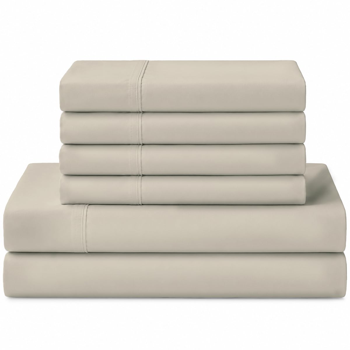 Linen Home 100% Cotton Percale Sheets Queen Size 4 Pc Cooling Set - White