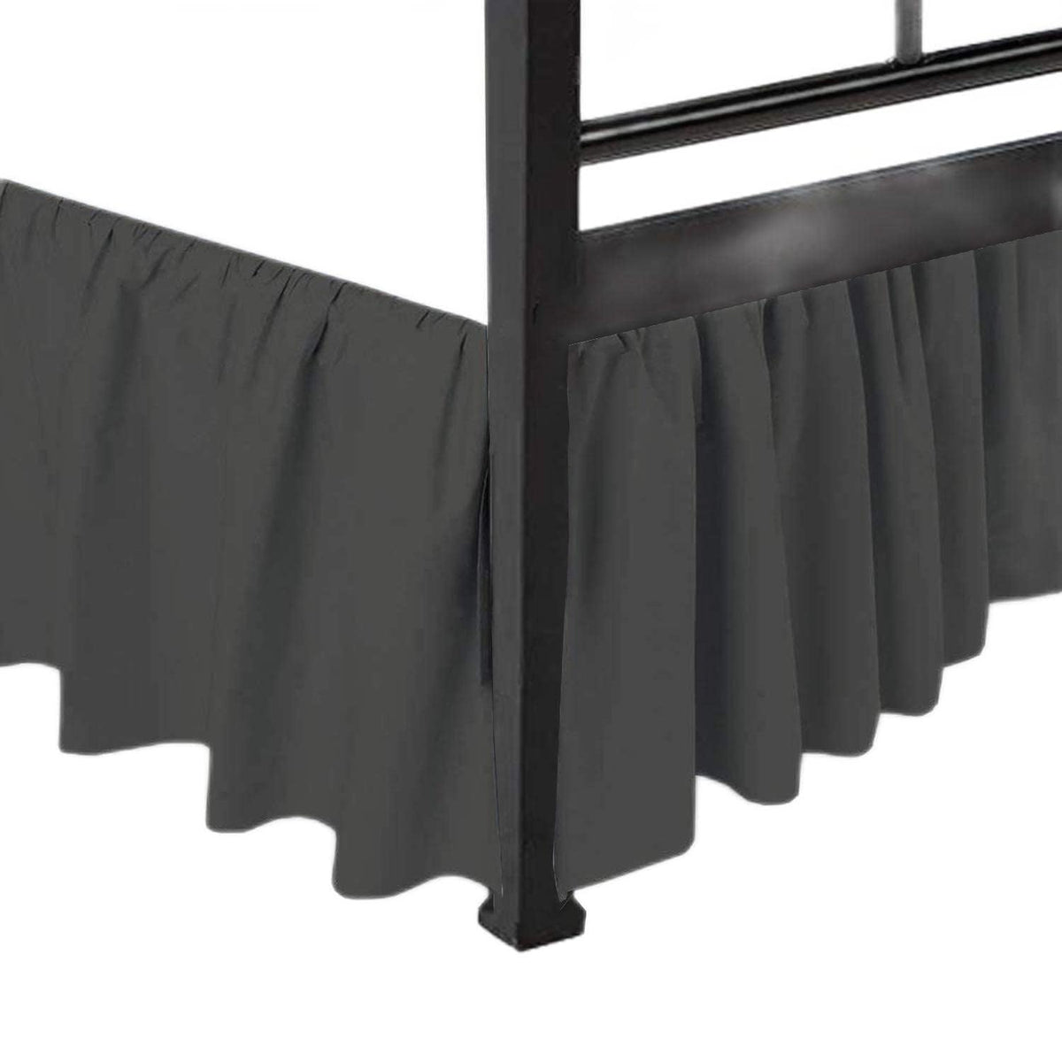 Ruffled Bed Skirt Split Corners with Platform, Tailored Fit Hotel Quality Wrinkle Free Ultra-Soft Microfiber Dust Ruffle, Upto 16 Inch Drop, Queen, White