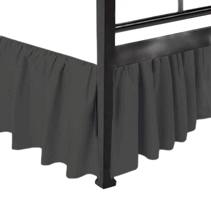 Ruffled Bed Skirt Split Corners with Platform, Tailored Fit Hotel Quality Wrinkle Free Ultra-Soft Microfiber Dust Ruffle, Upto 16 Inch Drop, Queen, White