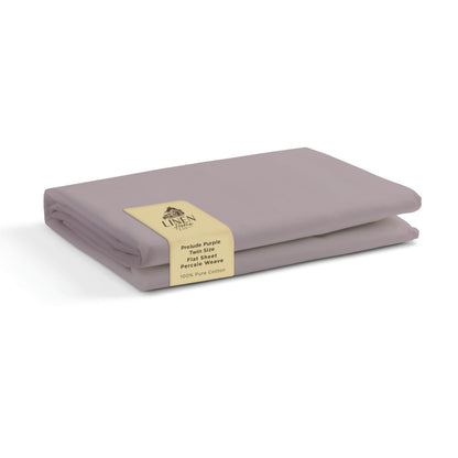 Linen Home Queen Size Flat Sheet Only 100% Cotton Percale, White
