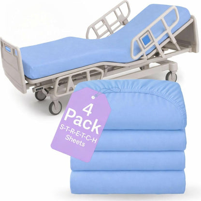 BLISSFORD 2 Pack Fitted Hospital Bed Sheets for Home Use, 36 x 84 x 12