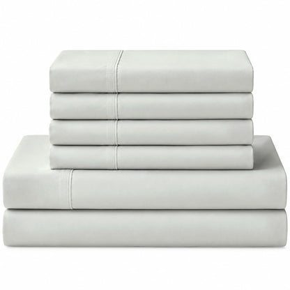Linen Home 100% Cotton Percale Sheets Queen Size 4 Pc Cooling Set - White
