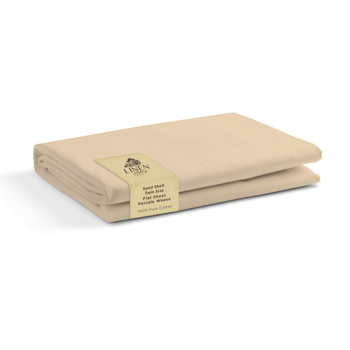 Linen Home Queen Size Flat Sheet Only 100% Cotton Percale, White