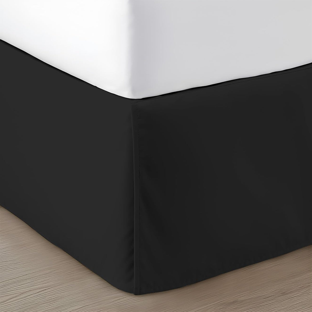 SGI Bedding 12 inch Drop Bed Skirt King Size - Platform Style with Secure Fit, Classic Tailored Look, Elegant Pleated Style Dust Ruffle, Split Corners, Wrinkle Resistant Microfiber - White