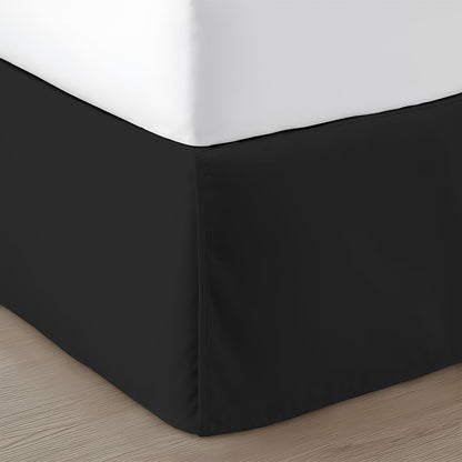 SGI Bedding 12 inch Drop Bed Skirt King Size - Platform Style with Secure Fit, Classic Tailored Look, Elegant Pleated Style Dust Ruffle, Split Corners, Wrinkle Resistant Microfiber - White