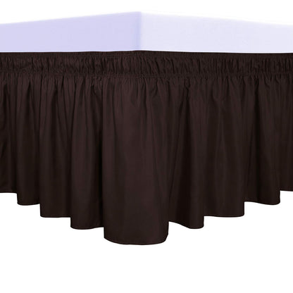 PureFit Wrap Around Ruffled Bed Skirt, White, Queen/King - 18" Drop