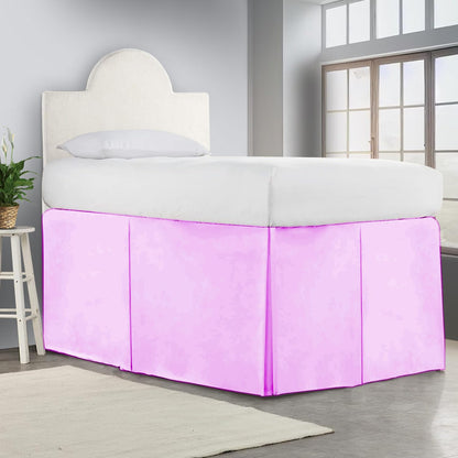 Crown Collection Full XL 32" Inch Drop Long Dorm Bed Skirt, Split Corner & Box Plated College Dorm Room Bed Skirts, Split Corner, Easy Care, No Wrinkle Microfiber Bed Skirt